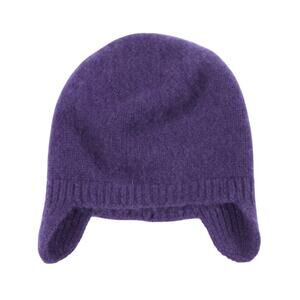 COS 100% Cashmere beanie ear flat purple periwinkle sz kids 4-8Y